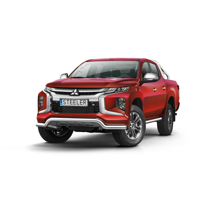 Bullbar Omologat RAR, Steeler 4x4 Low Spoiler Bar, Culoare Argintiu, Mitsubishi L200 2019 - Prezent - EDK.ro