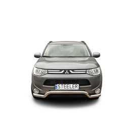 Bullbar Omologat RAR, Steeler 4x4 Low Spoiler Bar, Culoare Argintiu, Mitsubishi Outlander 2012 - 2015 - EDK.ro