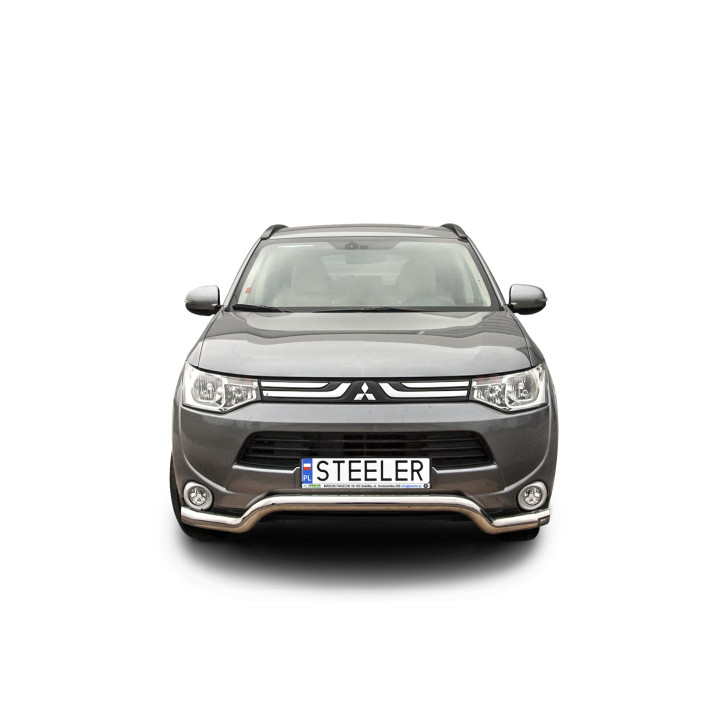 Bullbar Omologat RAR, Steeler 4x4 Low Spoiler Bar, Culoare Argintiu, Mitsubishi Outlander 2012 - 2015 - EDK.ro