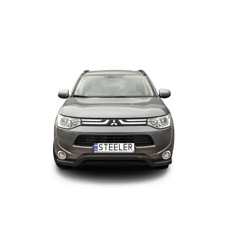 EC Homologated Bullbar, Steeler 4x4 Low Spoiler Bar, Color Black, Mitsubishi Outlander 2012 - 2015 - EDK.ro