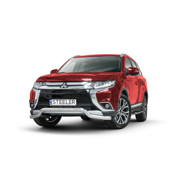 Bullbar Omologat RAR, Steeler 4x4 Low Spoiler Bar, Culoare Argintiu, Mitsubishi Outlander 2015 - 2018 - EDK.ro