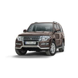EC Homologated Bullbar, Steeler 4x4 Low Spoiler Bar, Color Silver, Mitsubishi Pajero 2015 - Present - EDK.ro