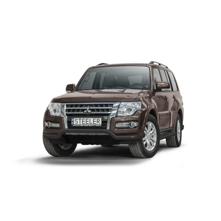 Bullbar Omologat RAR, Steeler 4x4 Low Spoiler Bar, Culoare Negru, Mitsubishi Pajero 2015 - Prezent - EDK.ro