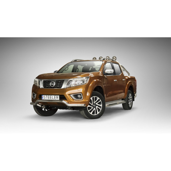 Bullbar Omologat RAR, Steeler 4x4 Low Spoiler Bar, Culoare Argintiu, Nissan Navara 2015 - Prezent - EDK.ro