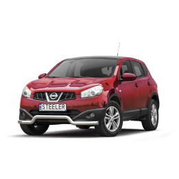 Bullbar Omologat RAR, Steeler 4x4 Low Spoiler Bar, Culoare Argintiu, Nissan Qashqai 2010 - 2013 - EDK.ro