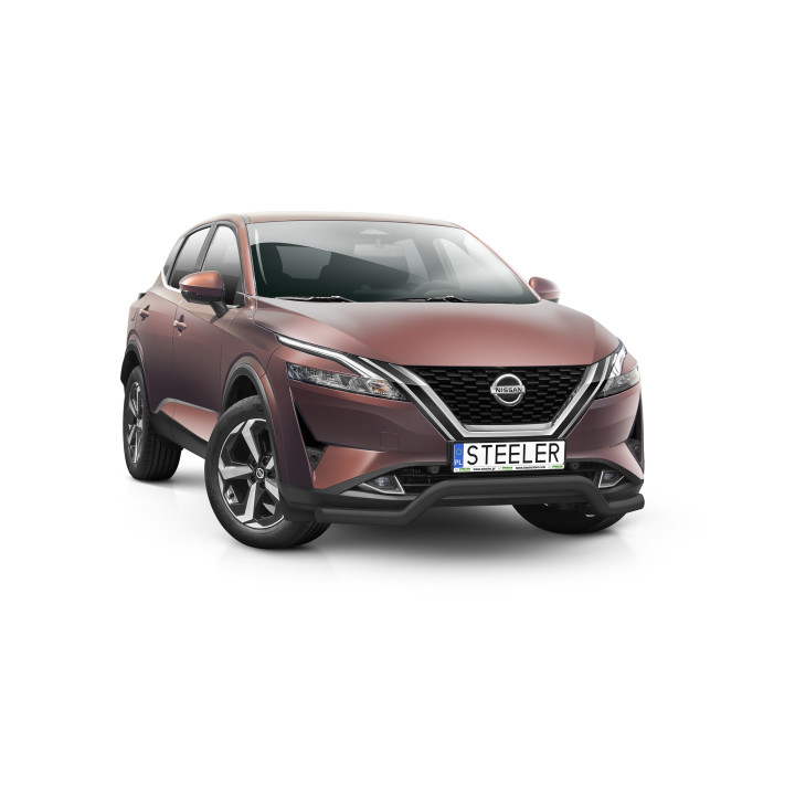 Bullbar Omologat RAR, Steeler 4x4 Low Spoiler Bar, Culoare Argintiu, Nissan Qashqai 2021 - Prezent - EDK.ro