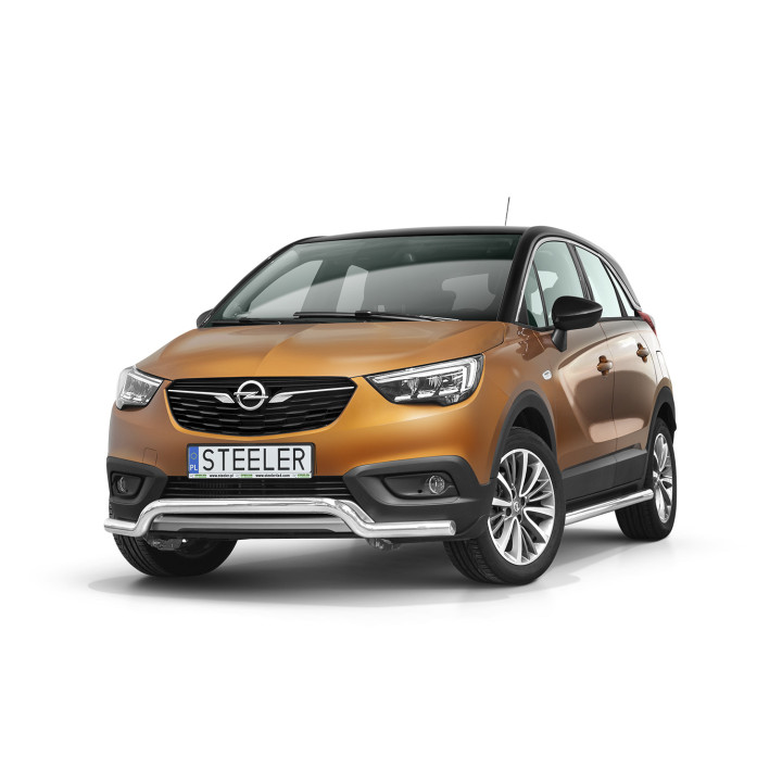 Bullbar Omologat RAR, Steeler 4x4 Low Spoiler Bar, Culoare Argintiu, Opel Crossland X 2017 - 2020 - EDK.ro