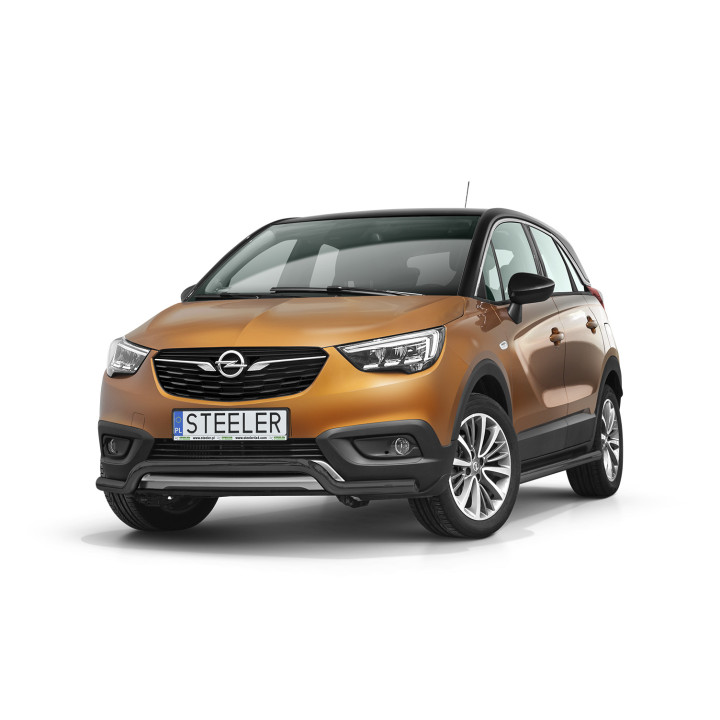 EC Homologated Bullbar, Steeler 4x4 Low Spoiler Bar, Color Black, Opel Crossland X 2017 - 2020 - EDK.ro