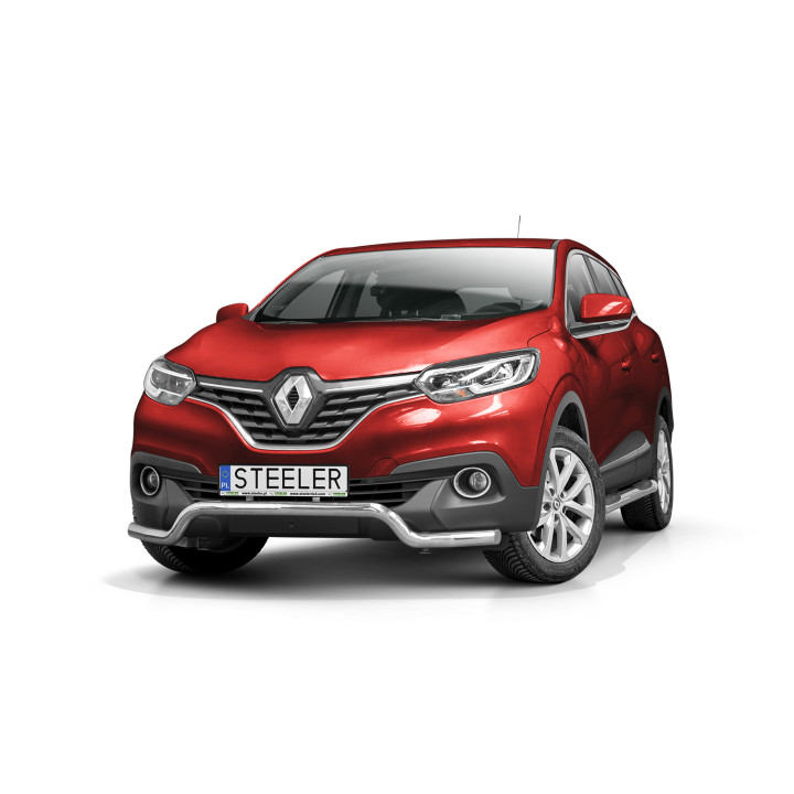 Bullbar Omologat RAR, Steeler 4x4 Low Spoiler Bar, Culoare Argintiu, Renault Kadjar 2016 - 2018 - EDK.ro
