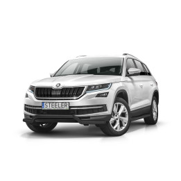 EC Homologated Bullbar, Steeler 4x4 Low Spoiler Bar, Color Black, Škoda Kodiaq 2016 - 2021 - EDK.ro