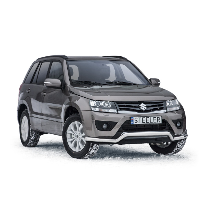 EC Homologated Bullbar, Steeler 4x4 Low Spoiler Bar, Color Silver, Suzuki Grand Vitara 2006 - 2014 - EDK.ro