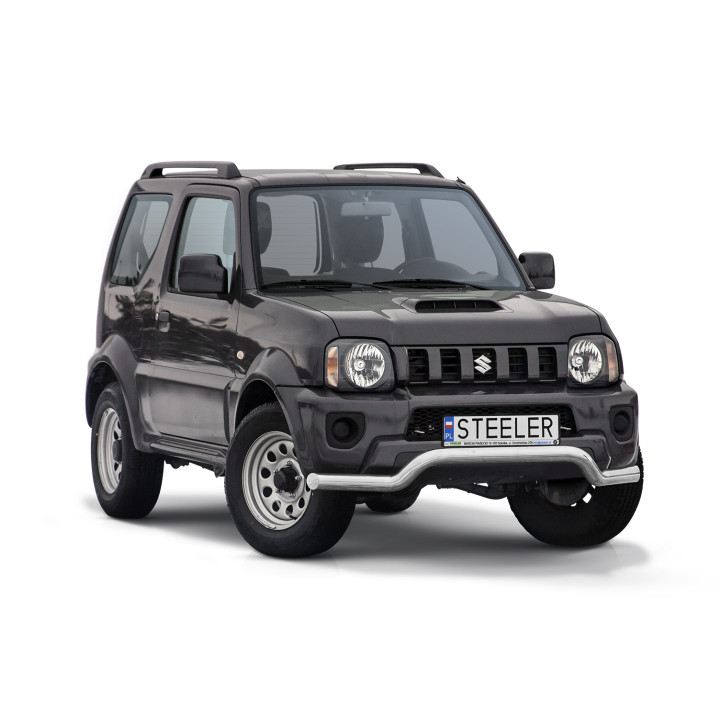 EC Homologated Bullbar, Steeler 4x4 Low Spoiler Bar, Color Silver, Suzuki Jimny 2012 - 2018 - EDK.ro
