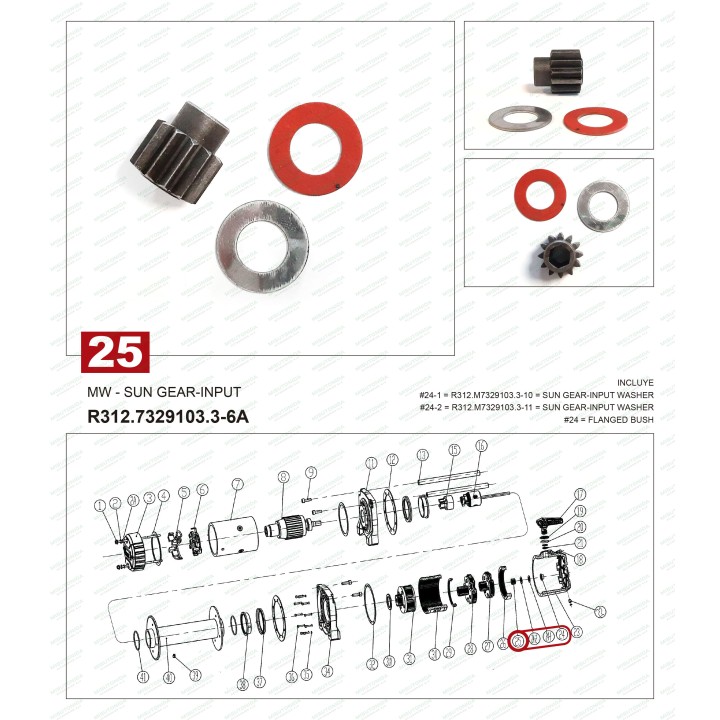 Winch Spare Part, T-Max Sun Gear Input (1) - EDK.ro