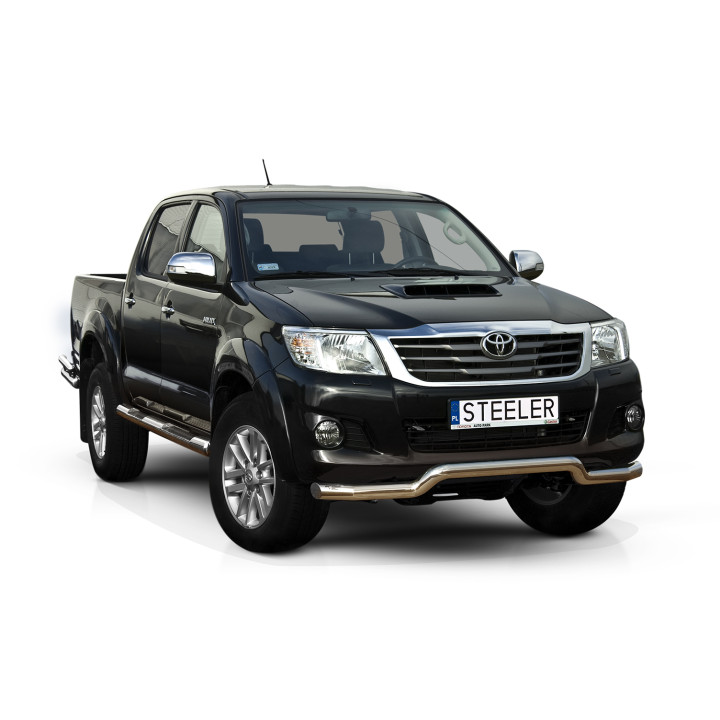 Bullbar Omologat RAR, Steeler 4x4 Low Spoiler Bar, Culoare Argintiu, Toyota Hilux 2005 - 2015 - EDK.ro