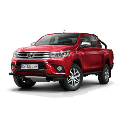 EC Homologated Bullbar, Steeler 4x4 Low Spoiler Bar, Color Black, Toyota Hilux 2015 - 2018 - EDK.ro