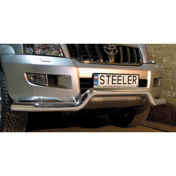 Bullbar Omologat RAR, Steeler 4x4 Low Spoiler Bar, Culoare Argintiu, Toyota Land Cruiser 120 2002 - 2009 - EDK.ro