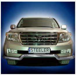 EC Homologated Bullbar, Steeler 4x4 Low Spoiler Bar, Color Silver, Toyota Land Cruiser V8 2007 - 2012 - EDK.ro