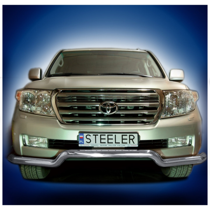 EC Homologated Bullbar, Steeler 4x4 Low Spoiler Bar, Color Silver, Toyota Land Cruiser V8 2007 - 2012 - EDK.ro