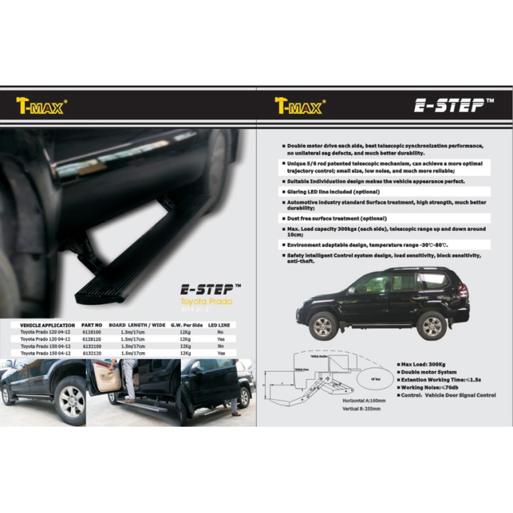 Praguri Laterale Electrice, T-Max E-Board, Toyota Land Cruiser 120 2003 - 2009 - EDK.ro