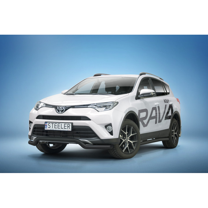 Bullbar Omologat RAR, Steeler 4x4 Low Spoiler Bar, Culoare Negru, Toyota RAV4 2016 - 2018 - EDK.ro