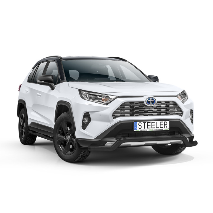 Bullbar Omologat RAR, Steeler 4x4 Low Spoiler Bar, Culoare Negru, Toyota RAV4 2018 - Prezent - EDK.ro