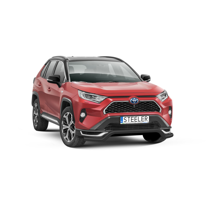 Bullbar Omologat RAR, Steeler 4x4 Low Spoiler Bar, Culoare Negru, Toyota RAV4 2020 - Prezent - EDK.ro