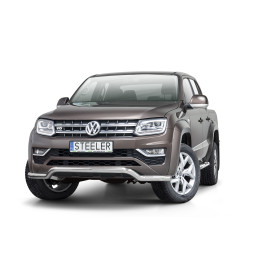EC Homologated Bullbar, Steeler 4x4 Low Spoiler Bar, Color Silver, Volkswagen Amarok 2016 - 2022 - EDK.ro