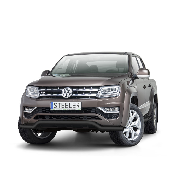 EC Homologated Bullbar, Steeler 4x4 Low Spoiler Bar, Color Silver, Volkswagen Amarok 2016 - 2022 - EDK.ro