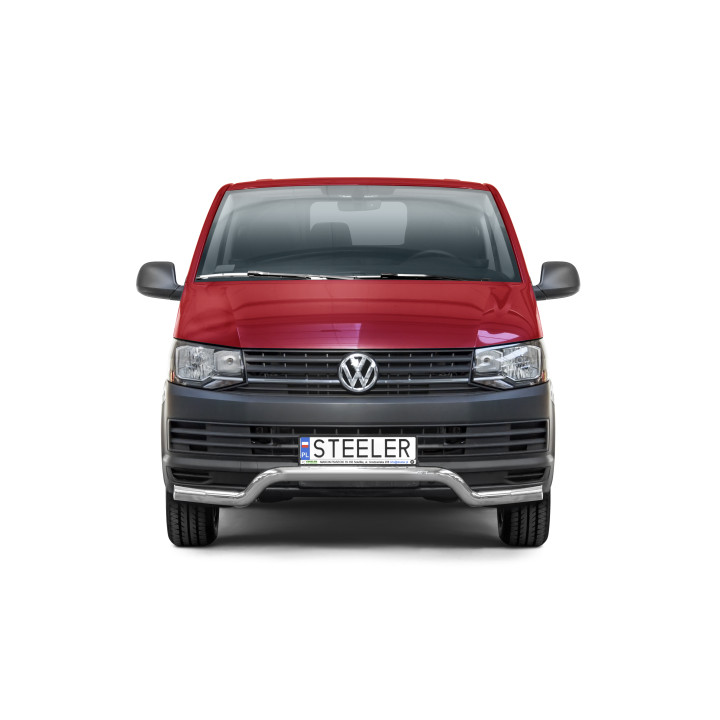 EC Homologated Bullbar, Steeler 4x4 Low Spoiler Bar, Color Silver, Volkswagen Transporter T6 2015 - 2019 - EDK.ro