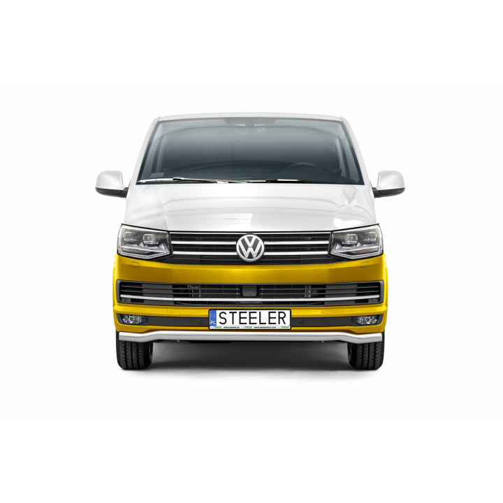 EC Homologated Bullbar, Steeler 4x4 Low Spoiler Bar, Color Silver, Volkswagen Transporter T6 2015 - 2019 - EDK.ro