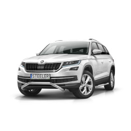 EC Homologated Bullbar, Steeler 4x4 Narrow Low Spoiler Bar, Color Silver, Škoda Kodiaq 2016 - 2021 - EDK.ro