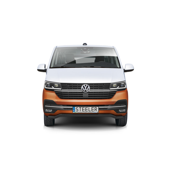 EC Homologated Bullbar, Steeler 4x4 Sport Bar, Color Silver, Volkswagen Transporter T6.1 2019 - Present - EDK.ro