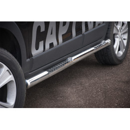 Side Steps, Steeler 4x4 Side Bars with Checker Plate Steps, Color Silver, Chevrolet Captiva 2012 - 2015 - EDK.ro
