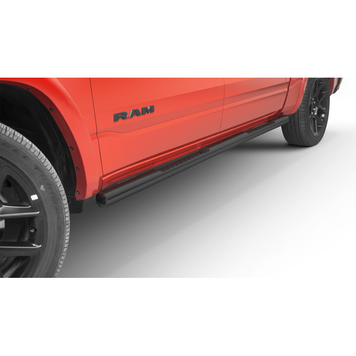 Praguri Laterale, Steeler 4x4 Side Bars cu Treaptă Checker Plate, Culoare Argintiu, Dodge RAM 1500 2019 - Prezent - EDK.ro