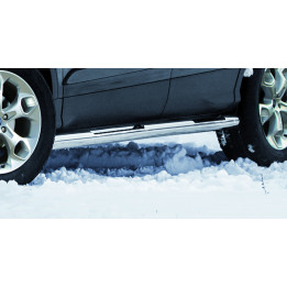 Praguri Laterale, Steeler 4x4 Side Bars cu Treaptă Checker Plate, Culoare Argintiu, Ford Kuga 2012 - 2017 - EDK.ro