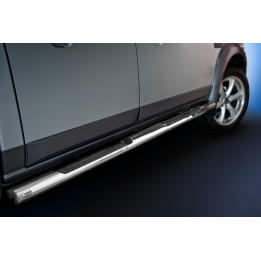 Praguri Laterale, Steeler 4x4 Side Bars cu Treaptă Checker Plate, Culoare Argintiu, Ford Ranger 2012 - 2022 - EDK.ro
