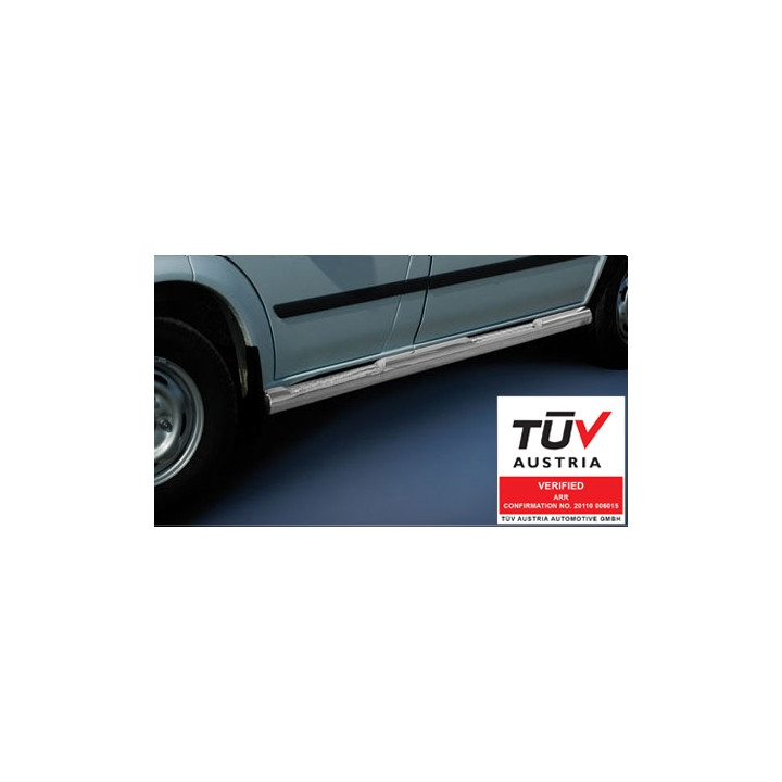 Praguri Laterale, Steeler 4x4 Side Bars cu Treaptă Checker Plate, Culoare Argintiu, Ford Transit 2006 - 2012 - EDK.ro