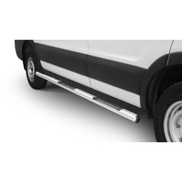 Side Steps, Steeler 4x4 Side Bars with Checker Plate Steps, Color Silver, Ford Transit 2019 - Present - EDK.ro