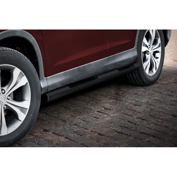 Side Steps, Steeler 4x4 Side Bars with Checker Plate Steps, Color Silver, Honda CR-V 2012 - 2016 - EDK.ro