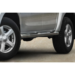 Side Steps, Steeler 4x4 Side Bars with Checker Plate Steps, Color Silver, Isuzu D-Max 2012 - Present - EDK.ro