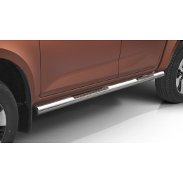 Praguri Laterale, Steeler 4x4 Side Bars cu Treaptă Checker Plate, Culoare Argintiu, Isuzu D-Max 2020 - Prezent - EDK.ro