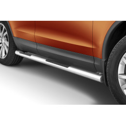 Side Steps, Steeler 4x4 Side Bars with Checker Plate Steps, Color Silver, Land Rover Discovery 5 2017 - Present - EDK.ro