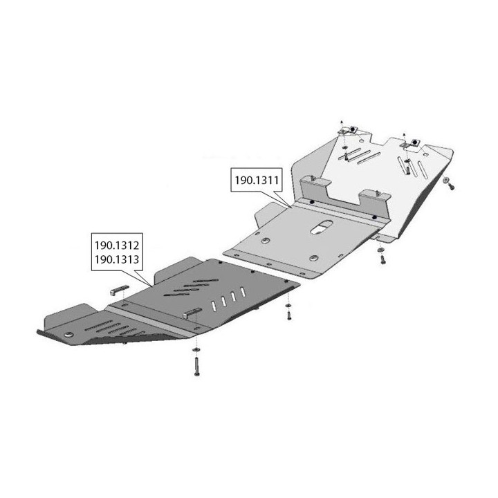 Scut Cutie de Viteze și Cutie de Transfer din Aluminiu 5 mm, Sheriff, Toyota Land Cruiser 1996 - 2003 - EDK.ro