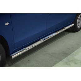 Side Steps, Steeler 4x4 Side Bars with Checker Plate Steps, Color Silver, Mercedes-Benz Vito 2014 - 2024 - EDK.ro