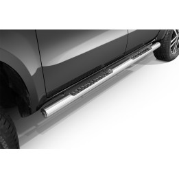 Side Steps, Steeler 4x4 Side Bars with Checker Plate Steps, Color Silver, Mercedes-Benz X-Class 2017 - Present - EDK.ro