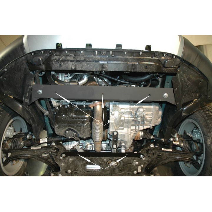 Steel Skid Plate for Engine and Gearbox 2 mm, Sheriff, Volkswagen Caddy 2010 - 2015 - EDK.ro