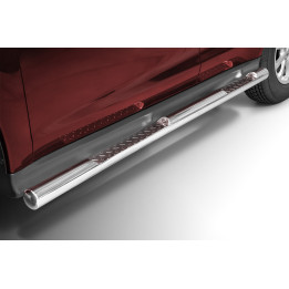 Praguri Laterale, Steeler 4x4 Side Bars cu Treaptă Checker Plate, Culoare Argintiu, Mitsubishi ASX 2017 - 2019 - EDK.ro