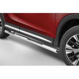 Side Steps, Steeler 4x4 Side Bars with Checker Plate Steps, Color Silver, Mitsubishi Eclipse Cross 2017 - Present - EDK.ro