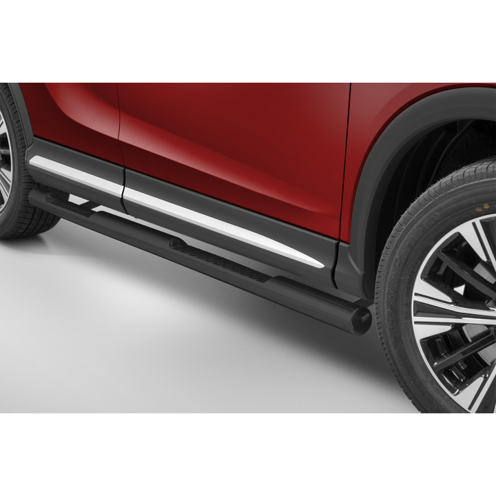 Side Steps, Steeler 4x4 Side Bars with Checker Plate Steps, Color Silver, Mitsubishi Eclipse Cross 2017 - Present - EDK.ro
