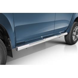 Praguri Laterale, Steeler 4x4 Side Bars cu Treaptă Checker Plate, Culoare Argintiu, Mitsubishi L200 2015 - 2019 - EDK.ro